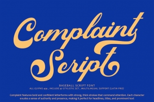 Complaint Bold Script Font Font Download