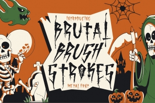 Brutal Brushstrokes - Metal Font Font Download