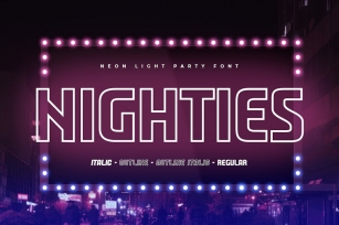 NIGHTIES - Neon Light Party Font Font Download