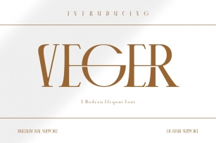 VEGER - Modern Elegant Font Font Download