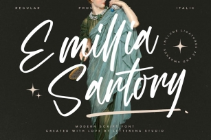 Emillia Sartory Moder Script Font Font Download