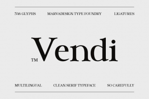 Vendi - Clean Serif Typeface Font Download