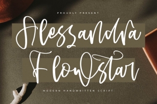 Alessandra Flowstar Modern Handwritten Script Font Download