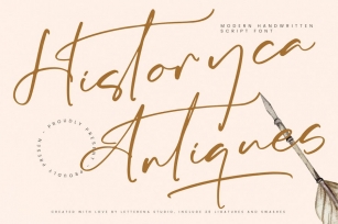 Historyca Antiques Modern Handwritten Script Font Download