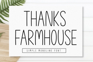 Thanks Farmhouse - Monoline Font Font Download