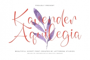 Kavender Aquilegia Script Font Font Download