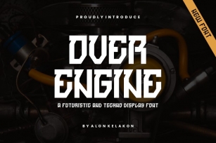 Over Engine Futuristic and Techno Font Font Download