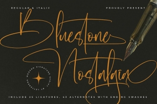 Bluestone Nostalgia Modern Signature Script Font Download