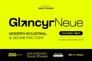 GlancyrNeue – Modern Geometric Industrial Font Font Download