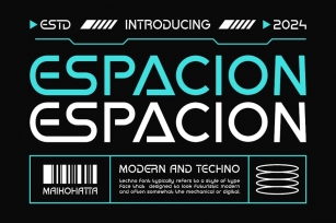 Espacion - Modern Techno Font Font Download
