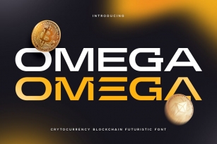 Omega - Cryptocurrency Blockchain Futuristic Font Font Download