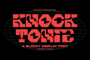 Knock Tonic - Blocky Futuristic Font Font Download