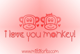 I Love You Monkey Font Download
