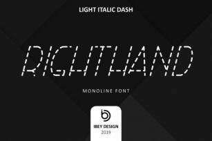 Right Hand Light Italic Dash Font Download