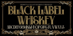 H74 Black Label Whiskey Font Download
