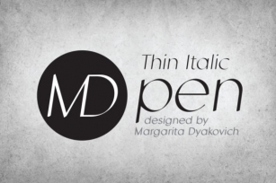 MD Pen Thin Italic Font Download