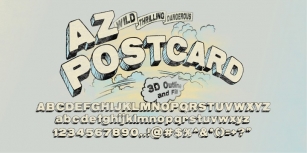 AZ Postcard 3D Font Download