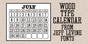Wood Type Calendar JNL Font Download