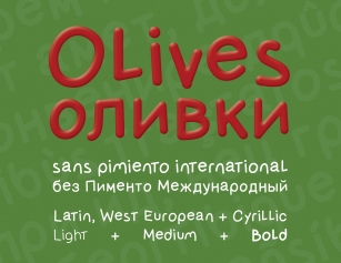 Olives sans Pimiento Intl Font Download