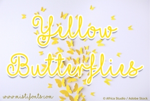 Yellow Butterflies Font Download
