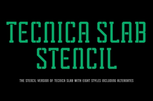 Tecnica Slab Stencil Family Font Download