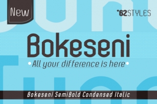 Bokeseni SemiBold Condensed Italic Font Download