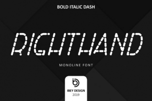 Right Hand Bold Italic Dash Font Download