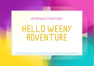 Hello Weeny Adventure Font Download