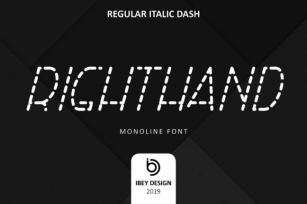Right Hand Italic Dash Font Download