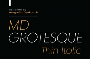 MD Grotesque Thin Italic Font Download