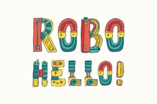 Cartoon colorfull robo font Font Download