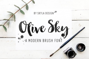 Modern brush font, Olive Sky Font Download