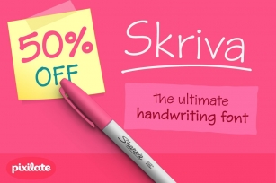 50% off Skriva handwriting font Font Download