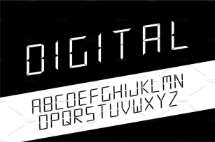 Digital minimalistic vector alphabet Font Download