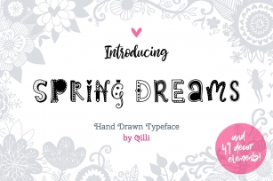Spring Dreams Typeface with Clipart Font Download