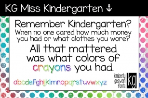 KG Miss Kindergarten Font Download