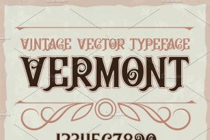 Vintage label typeface Vermont Font Download