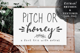 Pitch or Honey handmade font trio Font Download