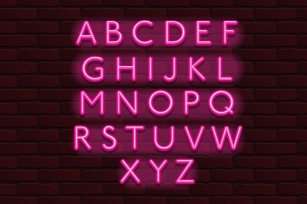 Neon Banner alphabet font bricks Font Download