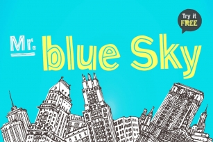 Mr. Blue Sky Handmade display font Font Download