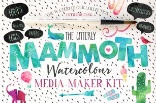 The Mammoth! Watercolour Kit Bundle Font Download