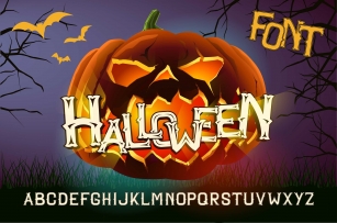 Halloween vector evil pumpkin Font Download