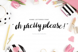 Oh pretty please: Hand lettered font Font Download