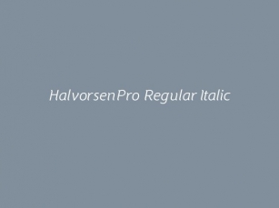 HalvorsenPro Regular Italic Font Download