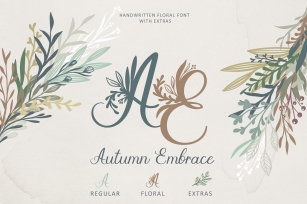 Autumn Embrace Floral + EXTRAS Font Download