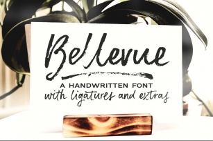 Bellevue brush font and textures Font Download