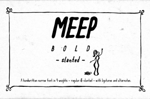 Meep Bold Slanted Font Download