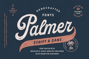 Palmer Script  Sans + Logo Template Font Download
