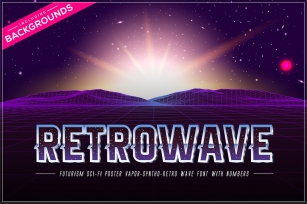 Retrowave Space OTF Vaporwave Font Download