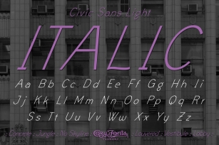 Civic Sans Light Italic Font Download